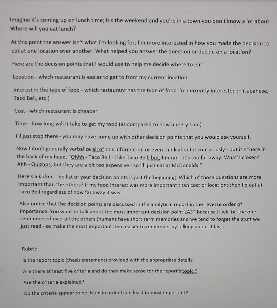 please write out your answer Imagine it's coming