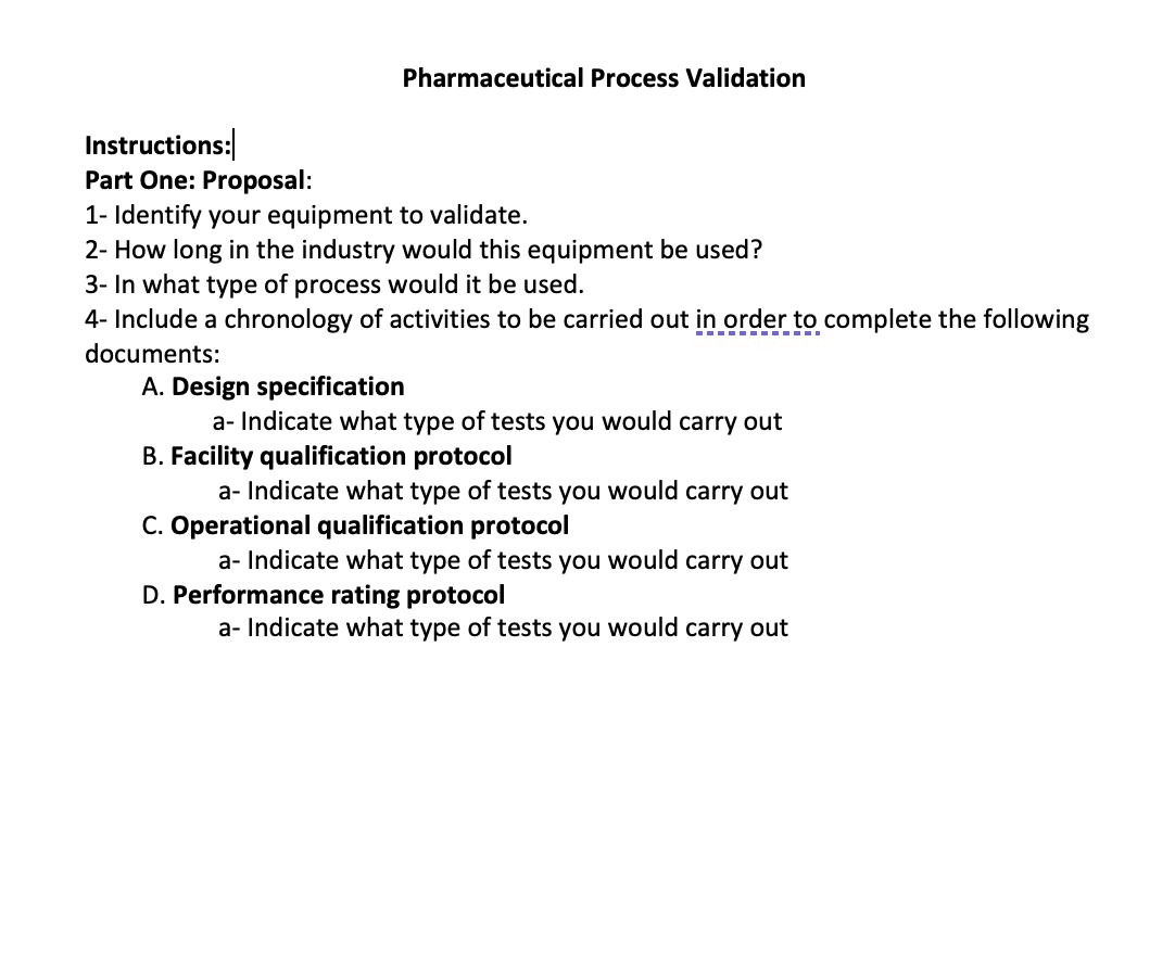 Pharmaceutical Process Validation Instructions: