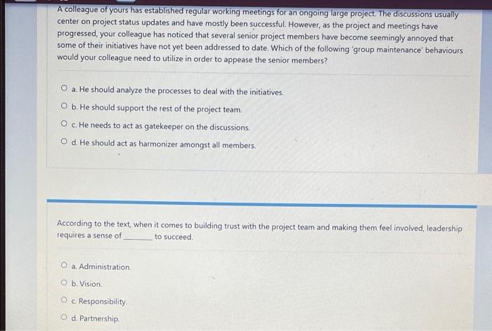 this is a project management questions please