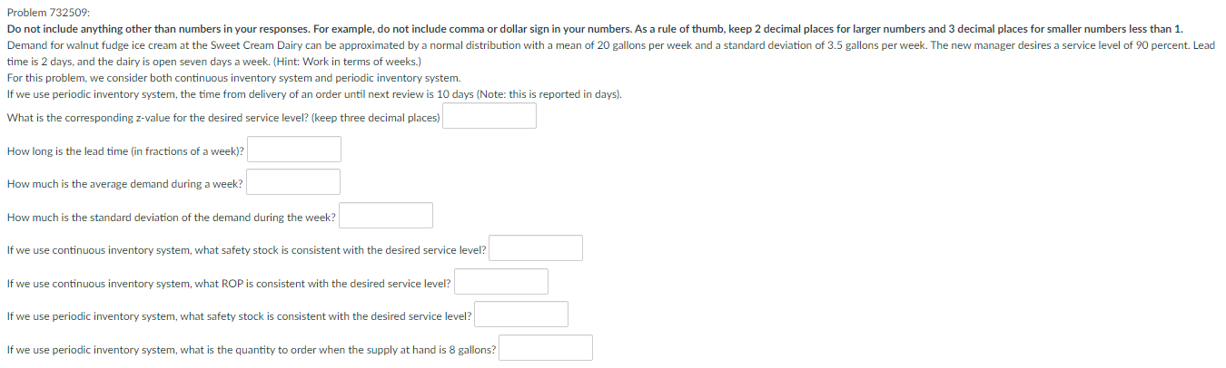 Problem 732509 Do not include anything other than