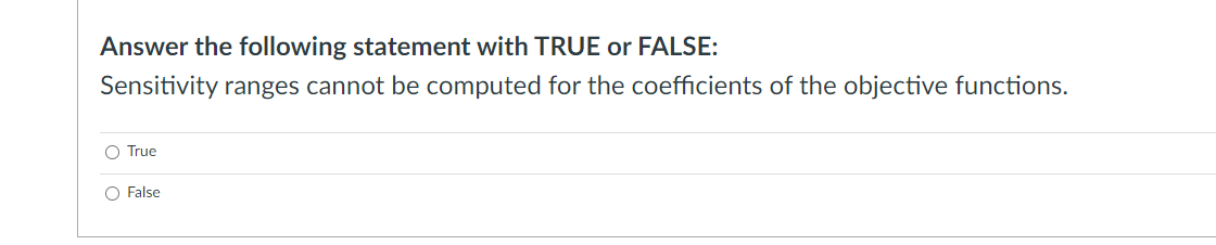 Answer the following statement with TRUE or