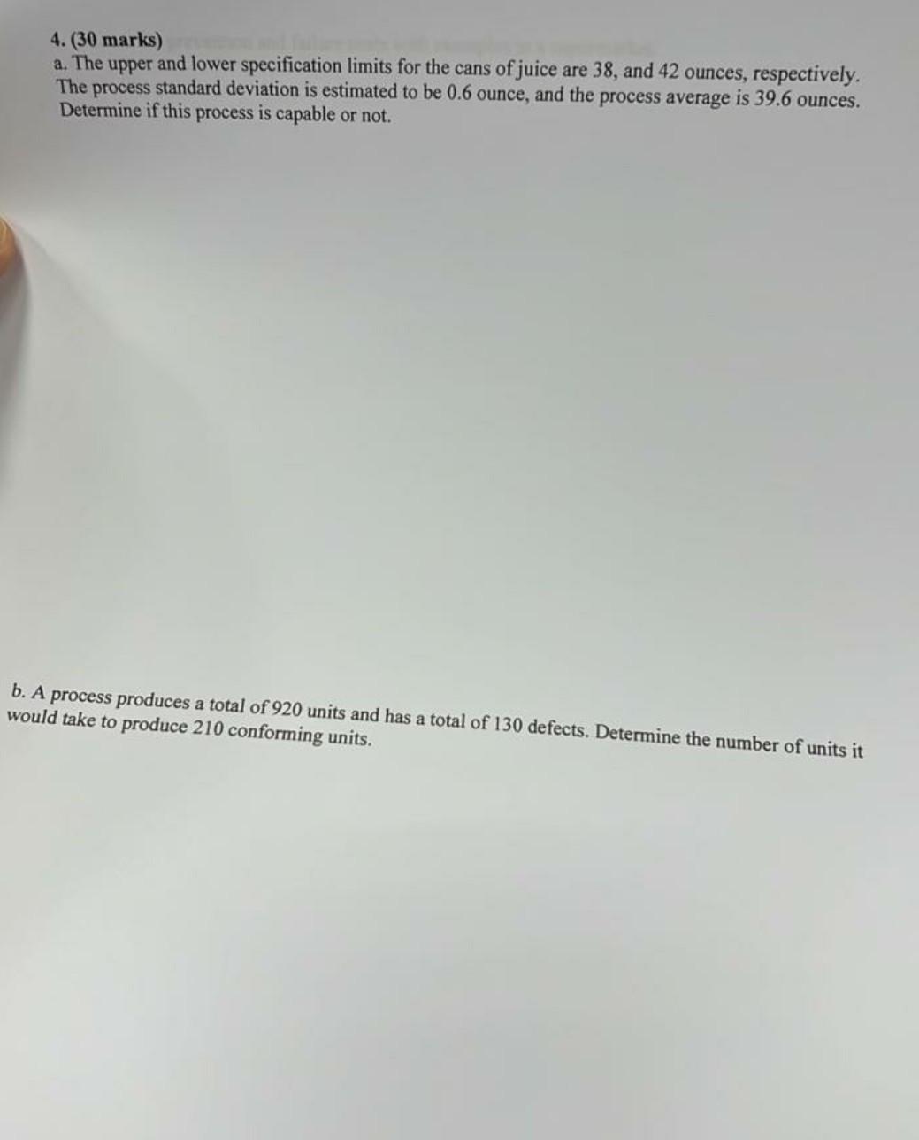 4. (30 marks) a. The upper and lower