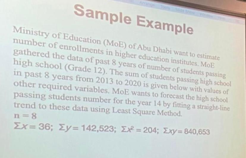 please answer it with steps Sample Example