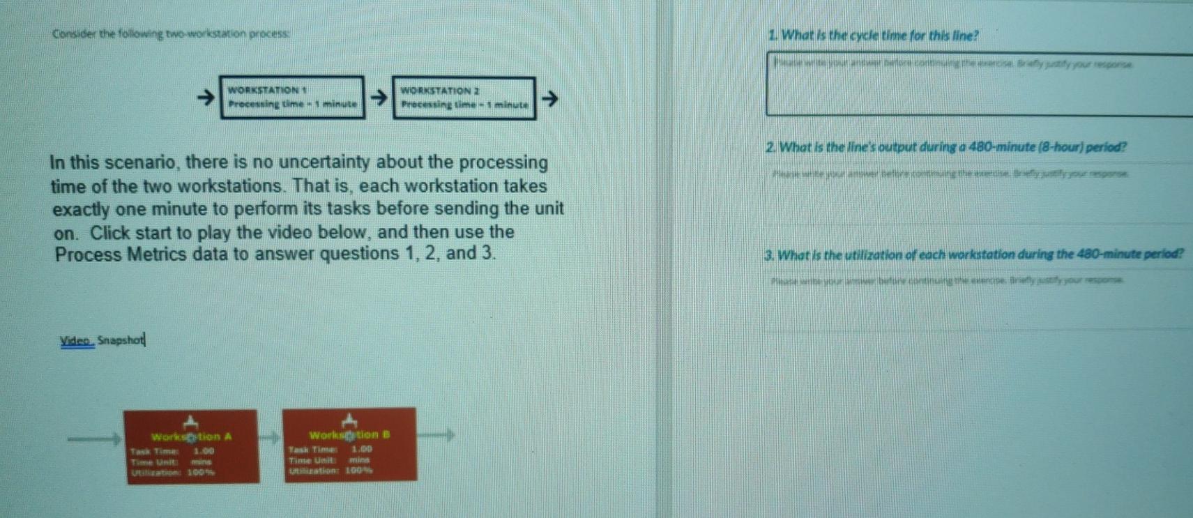 Consider the following two workstation process 1.