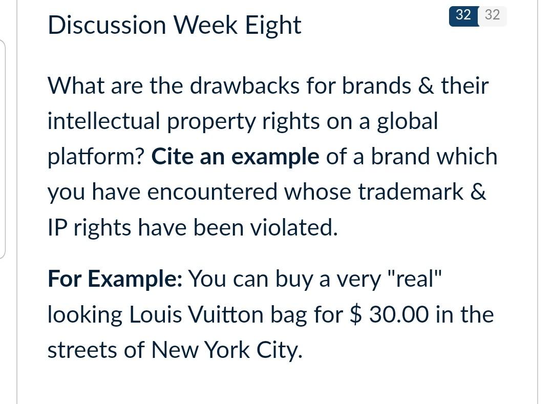 business law 32 32 Discussion Week Eight What are