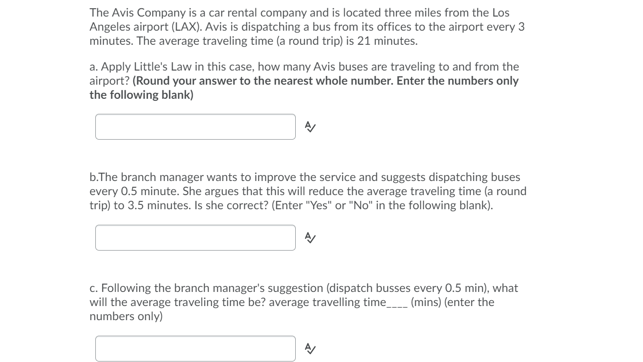 The Avis Company is a car rental company and is