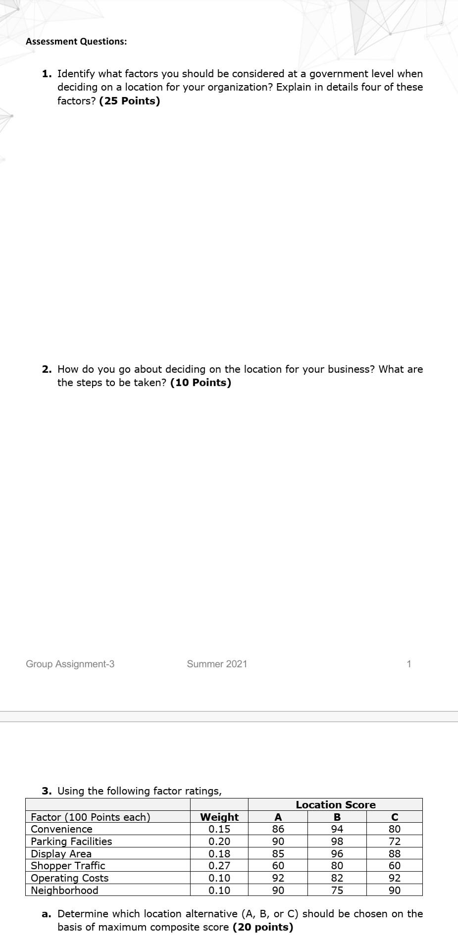 I need solution for Q1 and Q2 and Q3 Assessment
