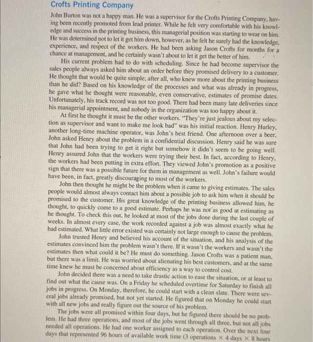 Crofts Printing Company John Burton was not a