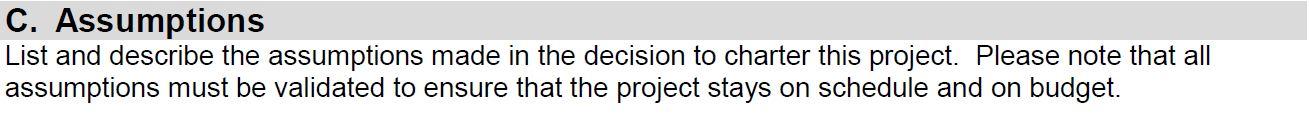 Please answer the project charter A-J. PLEASE