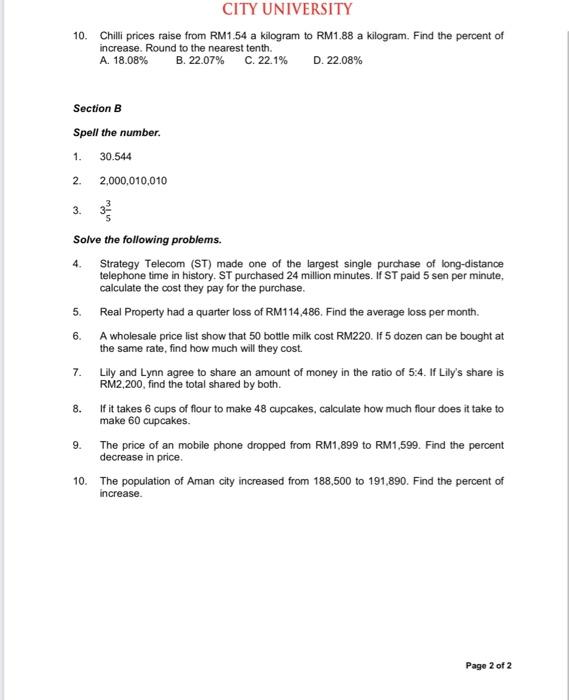 10. CITY UNIVERSITY Chilli prices raise from