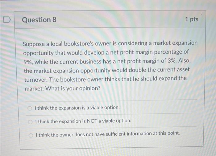 Suppose a local bookstore's owner is considering