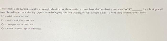 please answer all To determine if the market