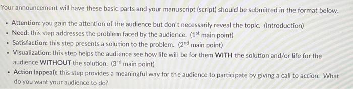 Instructions: You will create A SIXTY SECOND AD