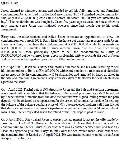 Experts kindly help, question under law of