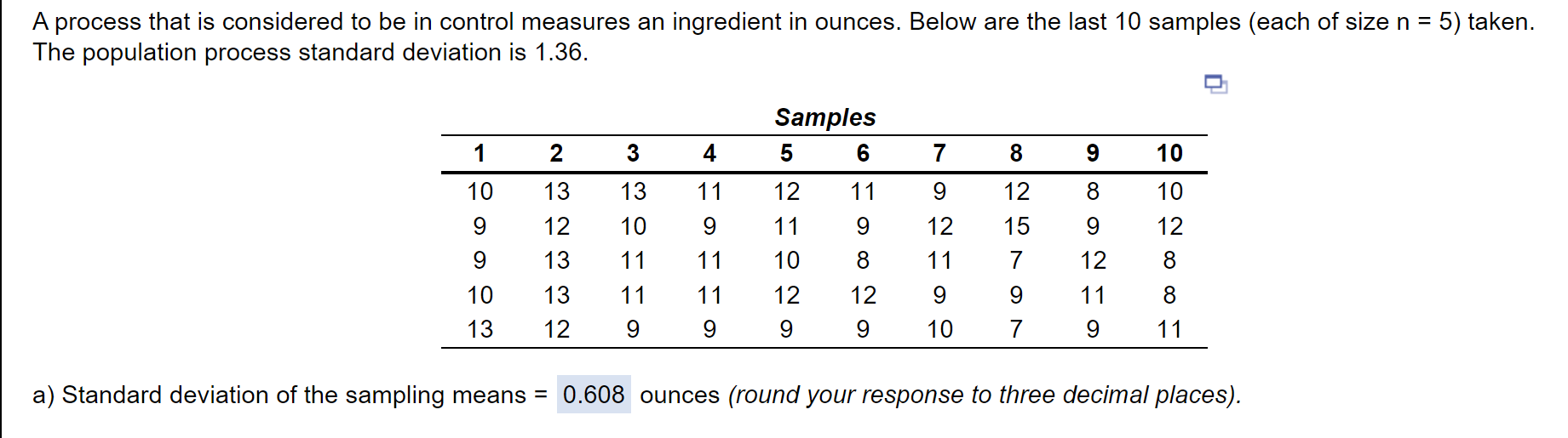 A process that is considered to be in control