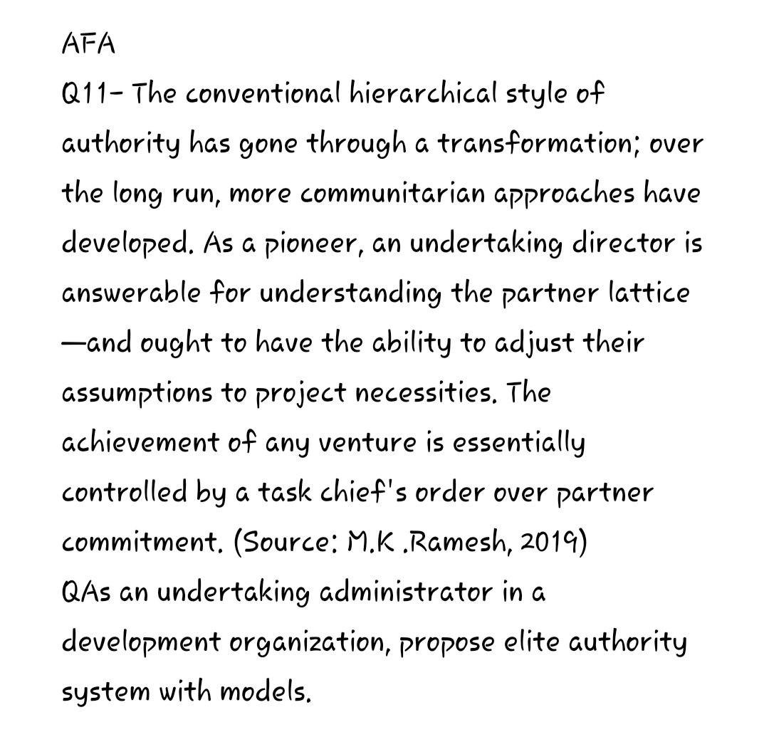 AFA Q11- The conventional hierarchical style of
