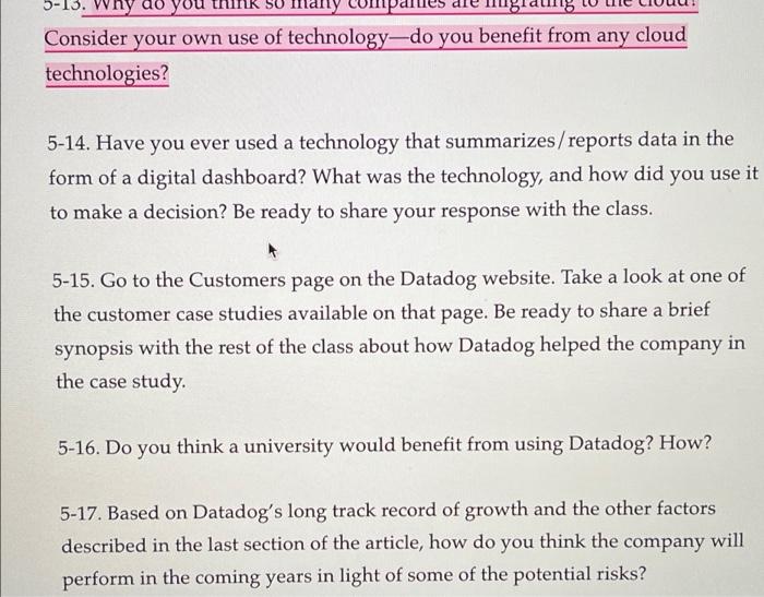 5-13. Why do you Consider your own use of