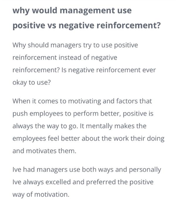 why would management use positive vs negative