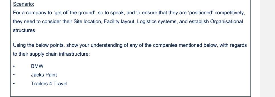 Scenario: For a company to get off the ground',