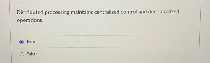 Distributed processing maintains centralized