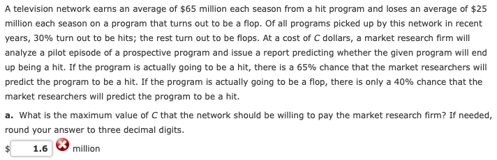 Need answer for thank you in advance A television