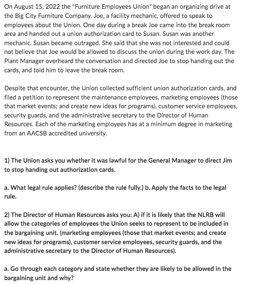 answer 1 and 2 On August 15, 2022 the "Furniture