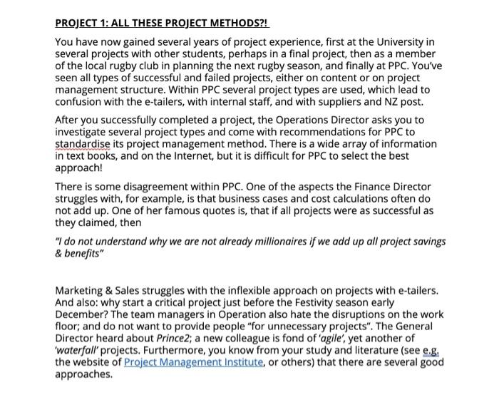 I need 2-5 project management methods or