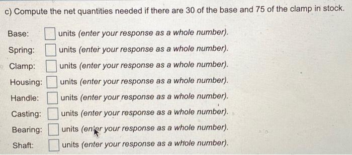 Number 1 Bracket 11 Item Spring (1) Housing (1)