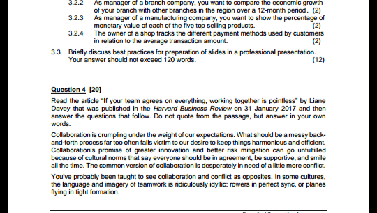 Business Communications Question 4 3.2.2 As