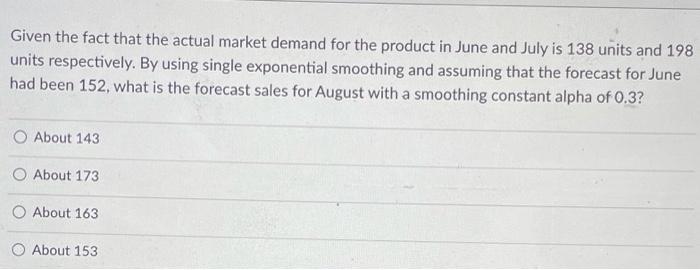 Given the fact that the actual market demand for