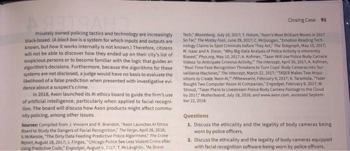 discusion questions: 1 2 Closing Case