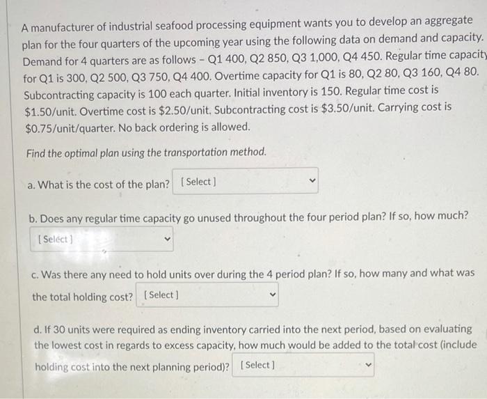 A manufacturer of industrial seafood processing