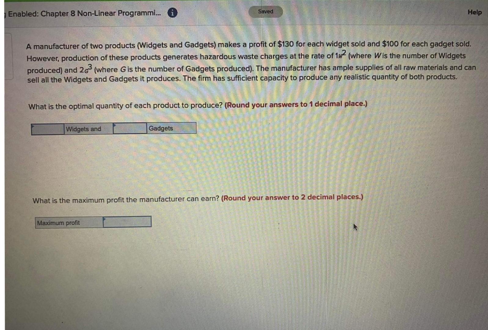 Saved Enabled: Chapter 8 Non-Linear Programmi...