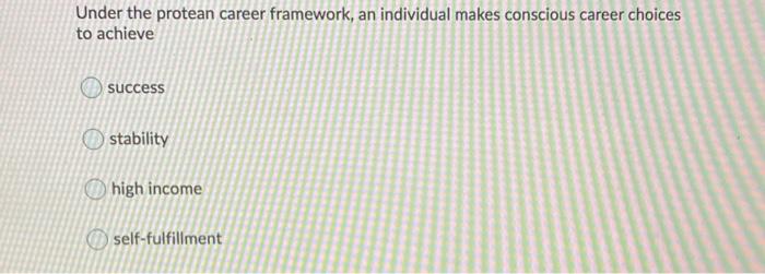 Under the protean career framework, an individual