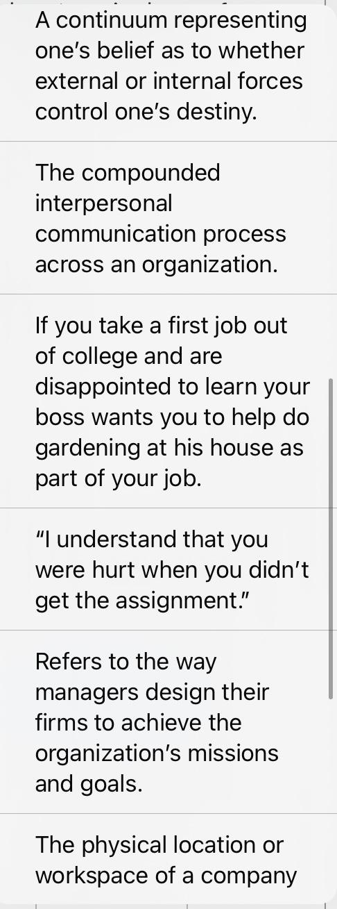For each term, choose from the pull-down menu.