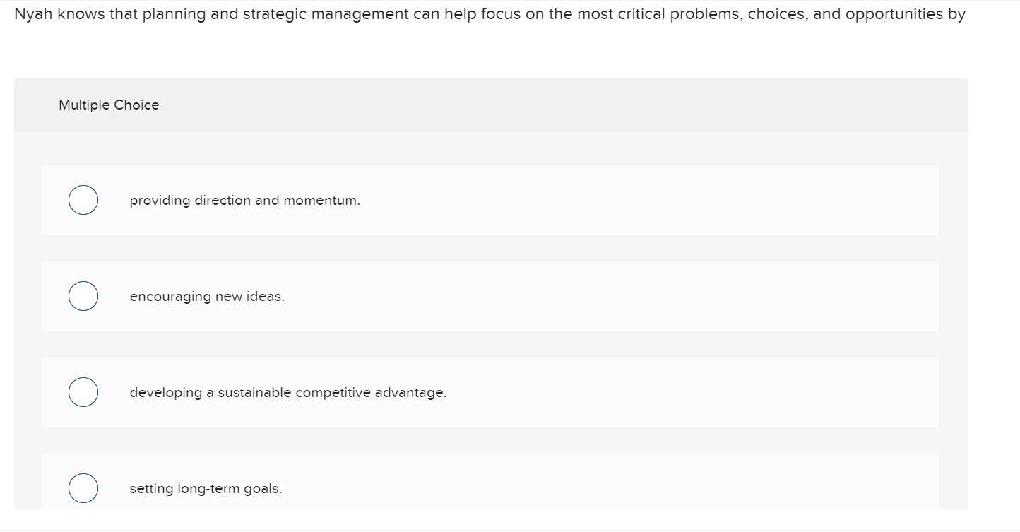 Nyah knows that planning and strategic management