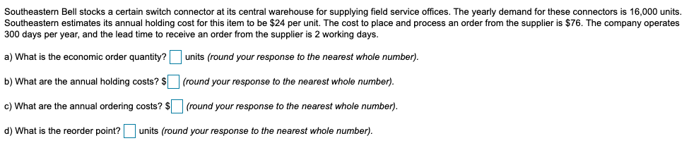 Southeastern Bell stocks a certain switch