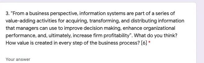 3. From a business perspective, information