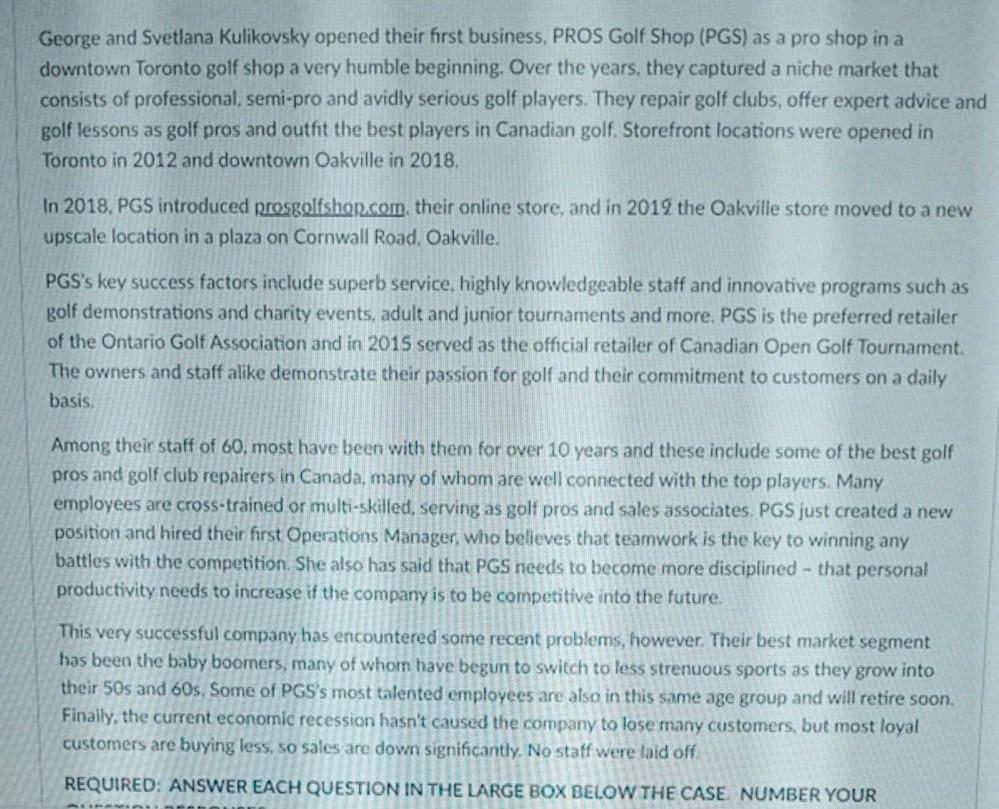 George and Svetlana Kulikovsky opened their first