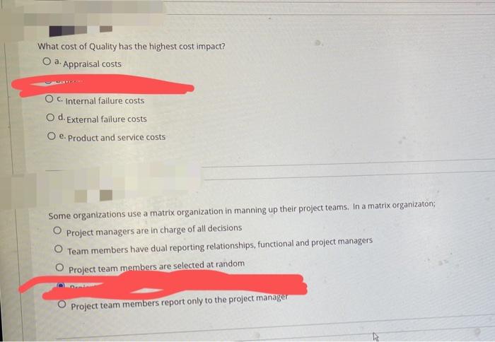 What cost of Quality has the highest cost impact?