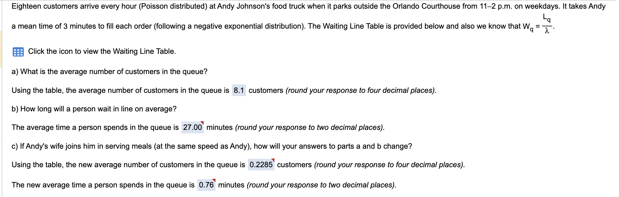 Eighteen customers arrive every hour (Poisson