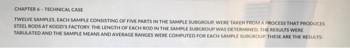 SAMPLE MEAN AVE. RANGE SAMPLE (inches) ( (inches)