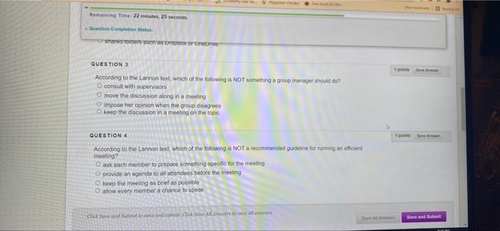 Remaining Time: 22 min 34 seconds Question