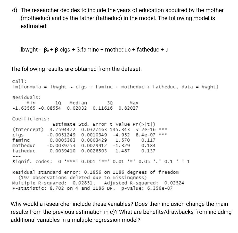 Question 1 Based on a dataset of 1388 observation