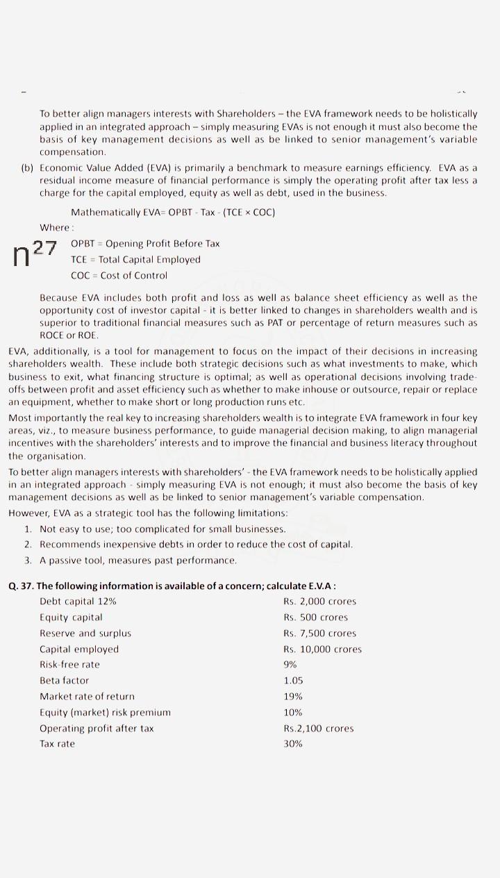 To better align managers interests with