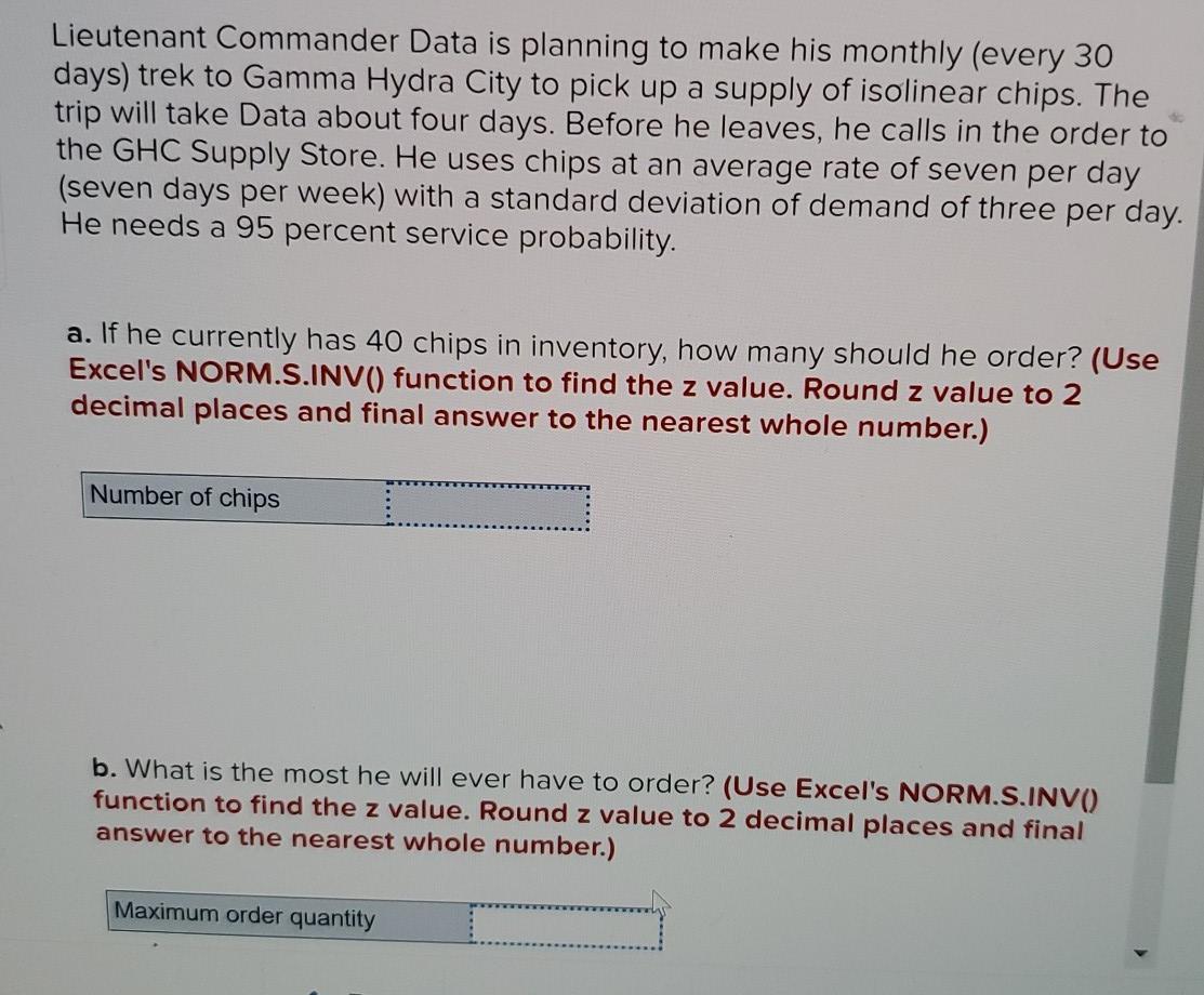 Lieutenant Commander Data is planning to make his