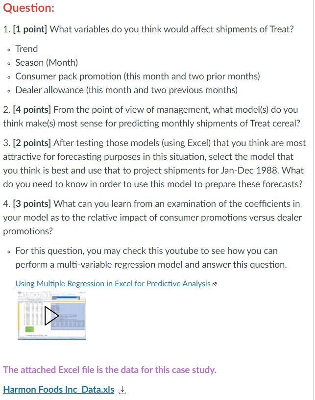 Question: 1. [1 point] What variables do you