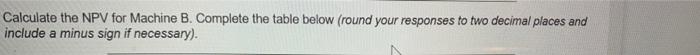 please calculate the npv for A and B. thank you!