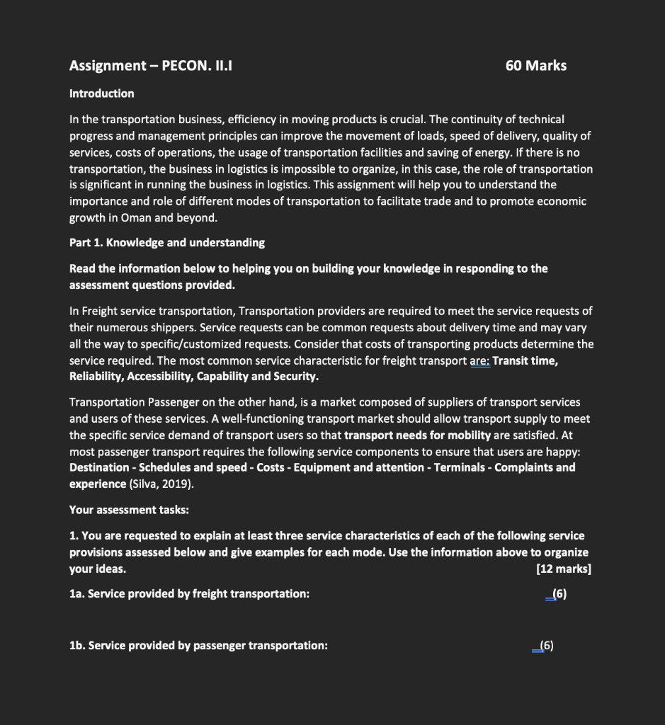 In the transportation business, efficiency in