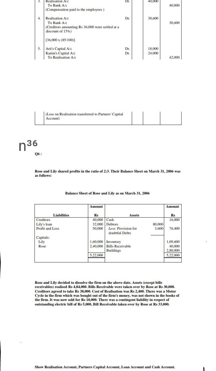 Dr. Dr. 40.000 40,000 Realisation Ale To Bank A/C